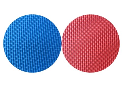 Capetan® Floor Line 100x100x3cm Red / Blue Puzzle Tatami mat 92kg/m3 density, 4 edge parts included