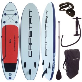   Capetan® - 135Kg - Speedy 300 x 76 x 15cm SUP board set - with leash and connectors for kayak seat