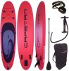 Capetan® - 140Kg - Mamba (RED) 320 x 76 x 15cm SUP Paddleboard set - with leash and connectors for kayak seat