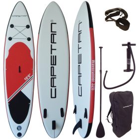   Capetan® - 140kg - Nano Wave 320 x 76 x 15cm SUP board set  - with leash and connectors for kayak seat